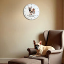 Dog Breeds Wall Clock with 'Time Spent With Frenchies Is Never Wasted' wording
