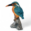 Kingfisher on branch ornament figurine, bird lover gift