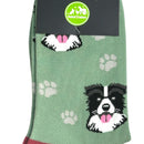 Animal Crackers Border Collie design socks ankle length, quality cotton mix, Men's or Women's sizes