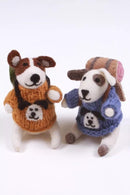 Pachamama Rambling Roger Felted Dog Ornament With Knitted Accessories