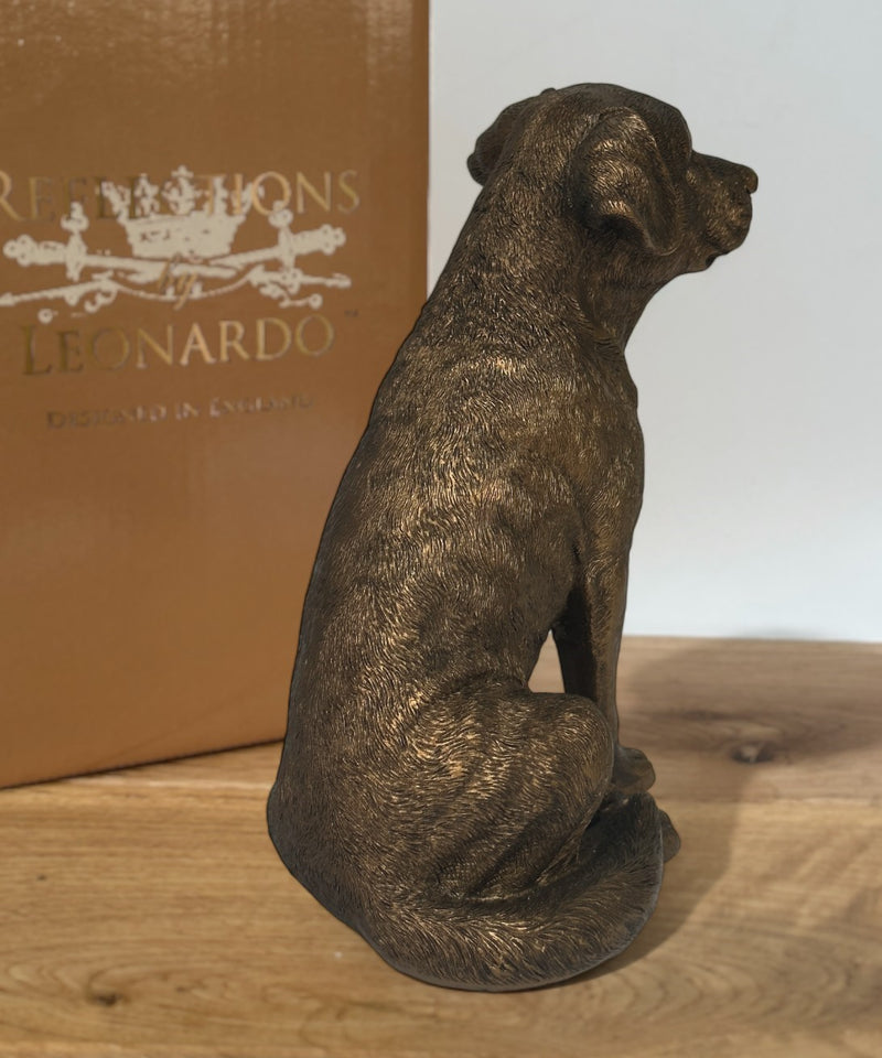 Labrador figurine, Leonardo Reflections Bronzed range, height 16cm, gift boxed