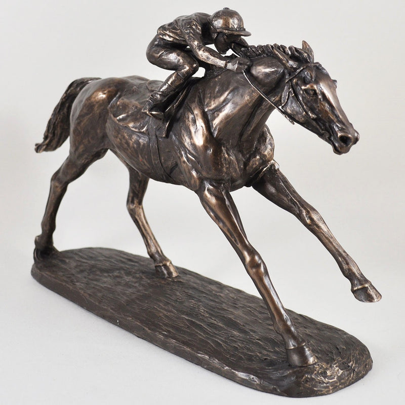 'On the Flat' by Harriet Glen racehorse figurine in cold cast bronze (35cm)