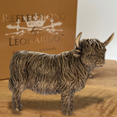 19cm Highland Cow ornament figurine, Leonardo Bronzed Reflections range, farmer lover gift, boxed