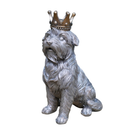 SET OF 3 Dog with gold Crown ornaments home decor Bulldog Pug Terrier lover gift