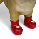 SPECIAL 'LOVE DOGS' EDITION French Bulldog in Red Wellingtons with LOVE HEARTS decoration 'Welly Dog' figurine (25cm)
