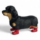 SPECIAL 'LOVE DOGS' EDITION Dachshund in Red Wellington Boots WITH HEARTS 'Welly Dog' figurine Valentine's Gift (25cm)