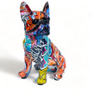Graffiti Art bright coloured sitting French Bulldog 'Frenchie' ornament figurine