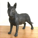 English Bull Terrier Sculpture Figurine, Dark Bronze Finish, Length 24cm