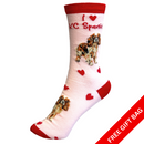 King Charles Spaniel socks with I love KC Spaniels wording, with FREE GIFT BAG