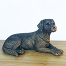 Laying Labrador Dog figurine, Leonardo Reflections Bronzed, 16cm, gift boxed