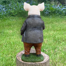Mr Pig figurine ornament dressed in jacket and trousers garden decoration