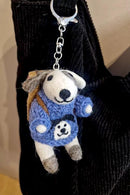 Pachamama Joanna On A Journey Cute Dog Design Bag Charm, Hand Felted And Knitted Accessories