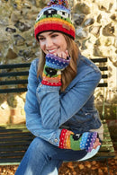 Pachamama Black Sheep Roll Back Bobble Beanie Rainbow
