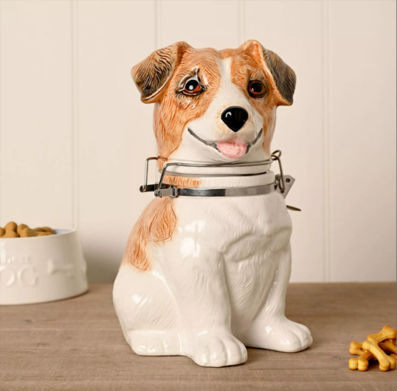 Jack Russell shaped biscuit barrel by Best of Breed novelty ceramic storage jar