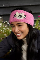 Pachamama Smiley Cat Headband Chunky Knit Wool