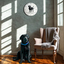 Dog Breeds Wall Clock with 'Time Spent With Labradors Is Never Wasted' wording (Black labrador)
