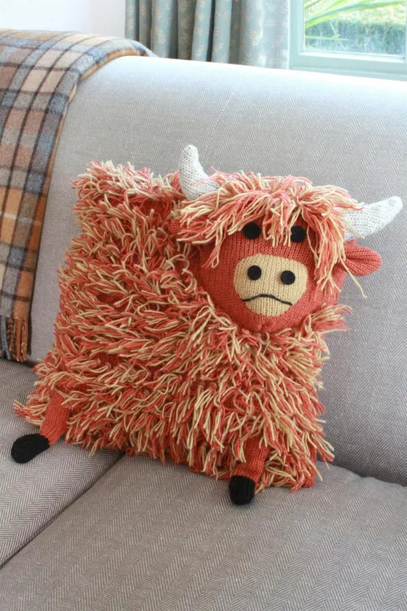 Pachamama Hairy Highland Cow Cushion Cover