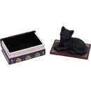 Black Cat On Witches Spell Book Figurine Witch Lover Decoration