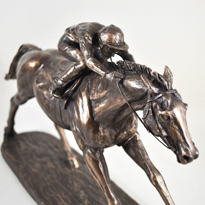 'On the Flat' by Harriet Glen racehorse figurine in cold cast bronze (35cm)