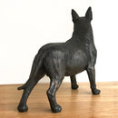 English Bull Terrier Sculpture Figurine, Dark Bronze Finish, Length 24cm