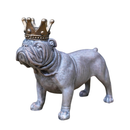 SET OF 3 Dog with gold Crown ornaments home decor Bulldog Pug Terrier lover gift