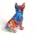Graffiti Art bright coloured sitting French Bulldog 'Frenchie' ornament figurine