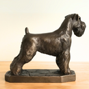 Schnauzer figurine on base in solid cold cast bronze, designed by David Geenty