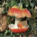 Vivid Arts Hanging Apple Bird Feeder - Red Apple with Robin