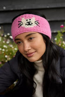 Pachamama Smiley Cat Headband Chunky Knit Wool
