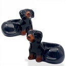 Dachshund shaped ceramic Egg Cup set, gift boxed