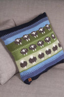 Pachamama Flock Of Herdwick Sheep Cushion In Chunky Knit Wool, With Inner