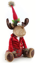 Plush Reindeer in festive outfits Christmas decorations choice of 2 styles