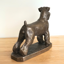 Schnauzer figurine on base in solid cold cast bronze, designed by David Geenty