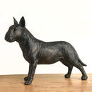 English Bull Terrier Sculpture Figurine, Dark Bronze Finish, Length 24cm