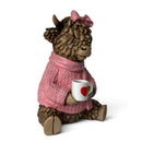 Holly with a Cuppa, from the Hughie Highland Cow range by Lesser & Pavey