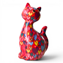 Pomme Pidou 'Beau' the Cat With Love Hearts Pattern Ceramic Figurine