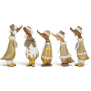 DCUK Gilded Caramel Duckling Christmas Duck Decoration Wearing A Snowflake Print dress