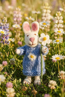Daisy The Rabbit Hand Felted Ornament With Knitted Accessories