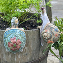 SET OF TWO flower pot hangers in lovely bohemian colours and design (Tortoise & Snail)