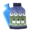 Pachamama 'Flock Of Sheep' Design Chunky Knit Wool Hot Water Bottle Cover, with bottle
