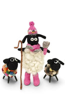 Pachamama Shearing Sheila Felted Sheep Ornament With Knitted Accessories