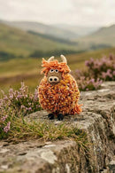 Pachamama Duncan The Highland Cow Felted Ornament With Knitted Accessories