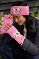 Pachamama Smiley Cat Headband Chunky Knit Wool