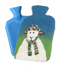 Pachamama Sheep Design Hot Water Bottle, felted wool cover with bottle