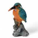 Kingfisher on branch ornament figurine, bird lover gift