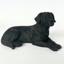 Realistic Laying Black Labrador Dog figurine, 16cm, Gift Boxed