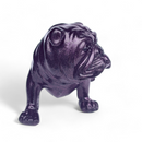 Standing English Bulldog Figurine in a Purple Sparkle Finish