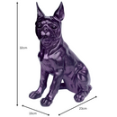 Large 32cm Sitting Boston Terrier Dog Figurine in a Purple Sparkle Finish