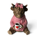 Holly with a Cuppa, from the Hughie Highland Cow range by Lesser & Pavey