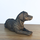 Laying Jack Russell Terrier Dog figurine, Leonardo Reflections Bronzed, 15cm, gift boxed